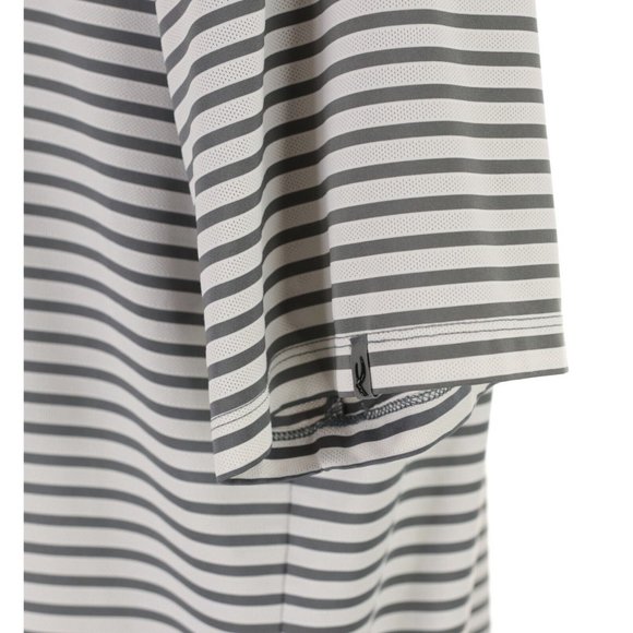 KJUS Luis Stripe Polo Shirt Men's XL 54 Gray Stripe Wicking Stretch Golf Comfort - Picture 4 of 8